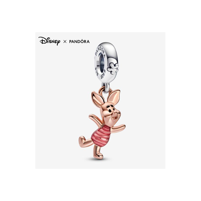 Juweel Pandora Disney Winnie the Pooh Piglet Dangle Bedel Rosé Zilver 782208C01