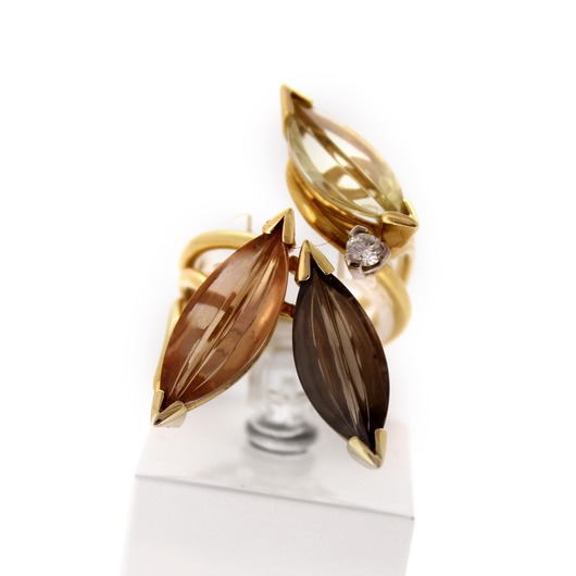 Juweel Ring geelgoud 18 karaat kleurstenen briljant '65898-1077-TWDH'