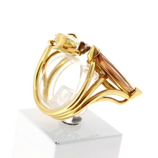 Juweel Ring geelgoud 18 karaat kleurstenen briljant '65898-1077-TWDH'