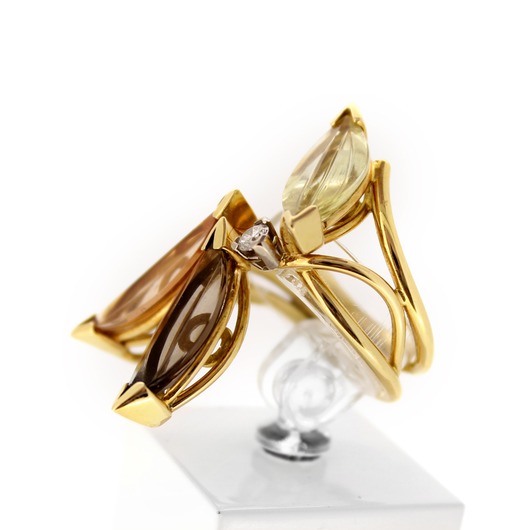 Juweel Ring geelgoud 18 karaat kleurstenen briljant '65898-1077-TWDH'