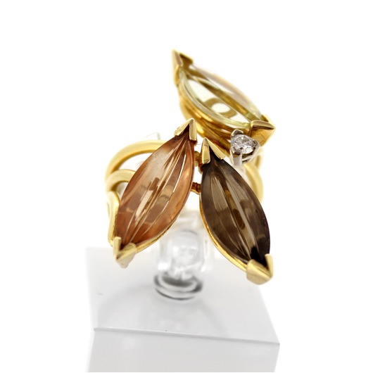 Juweel Ring geelgoud 18 karaat kleurstenen briljant '65898-1077-TWDH'