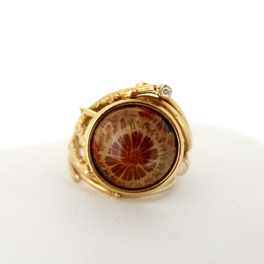 Juweel Ring rosé goud 18 karaat briljant 'CV-1455-TWDH'