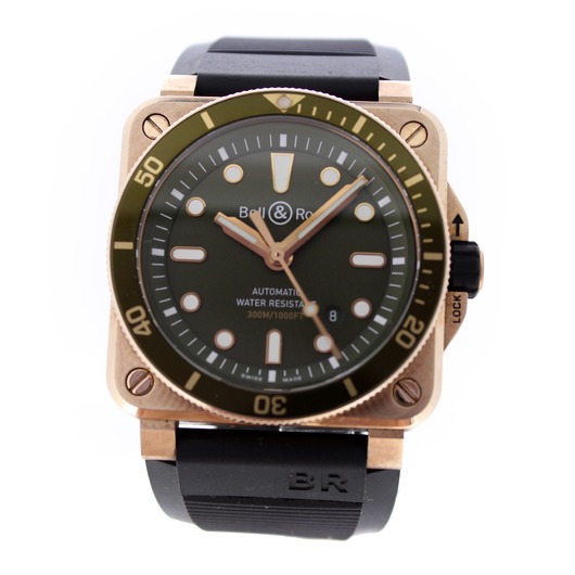 Horloge Bell & Ross Bronze Green Diver Limited edition 163/999 BR03-92-DIV-B 'CV-626-TWDH'