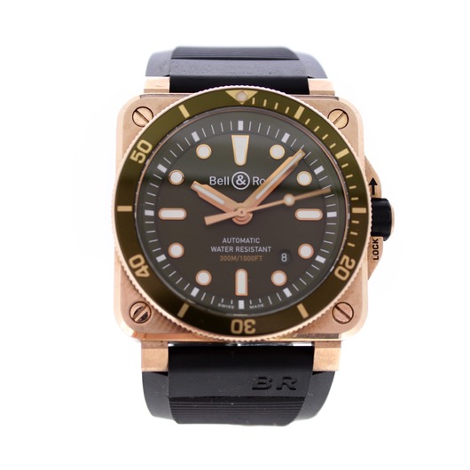 Horloge Bell & Ross Bronze Green Diver Limited edition 163/999 BR03-92-DIV-B 'CV-626-TWDH'