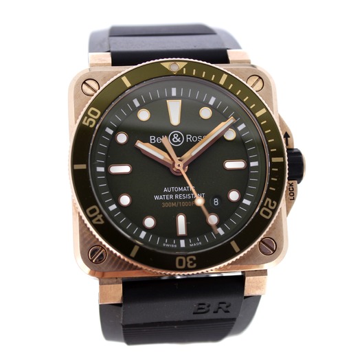 Horloge Bell & Ross Bronze Green Diver Limited edition 163/999 BR03-92-DIV-B '66598-626-TWDH'