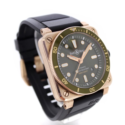 Horloge Bell & Ross Bronze Green Diver Limited edition 163/999 BR03-92-DIV-B 'CV-626-TWDH'