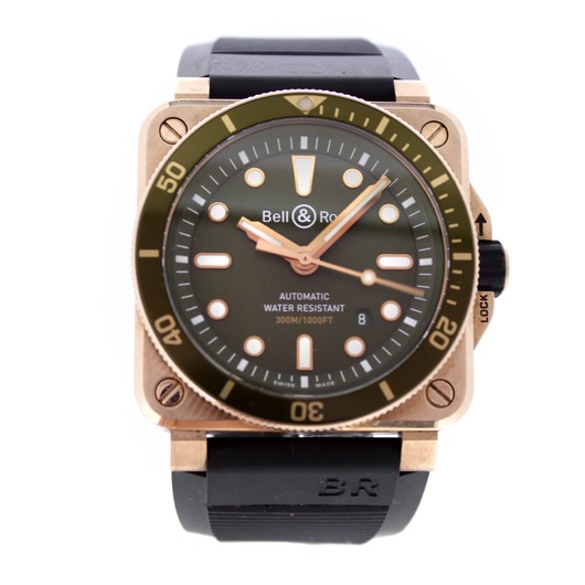 Horloge Bell & Ross Bronze Green Diver Limited edition 163/999 BR03-92-DIV-B '66598-626-TWDH'