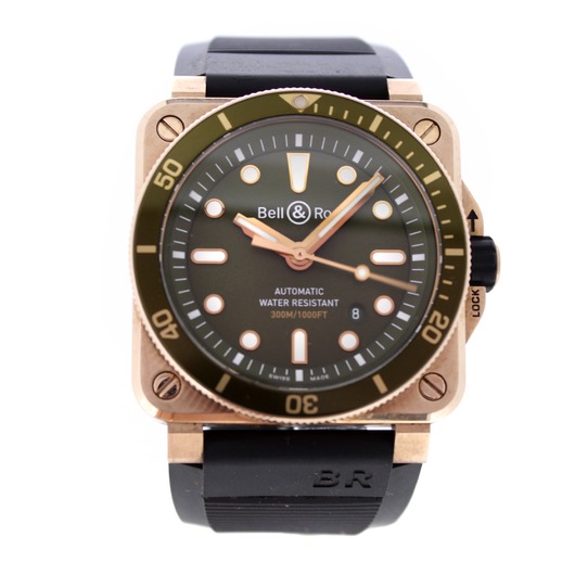 Horloge Bell & Ross Bronze Green Diver Limited edition 163/999 BR03-92-DIV-B 'CV-626-TWDH'