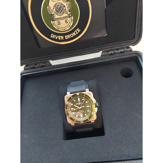 Horloge Bell & Ross Bronze Green Diver Limited edition 163/999 BR03-92-DIV-B 'CV-626-TWDH'