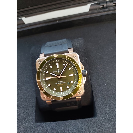 Horloge Bell & Ross Bronze Green Diver Limited edition 163/999 BR03-92-DIV-B 'CV-626-TWDH'