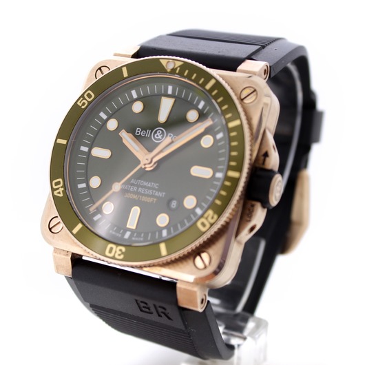 Horloge Bell & Ross Bronze Green Diver Limited edition 163/999 BR03-92-DIV-B 'CV-626-TWDH'