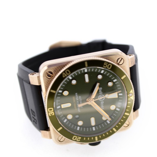 Horloge Bell & Ross Bronze Green Diver Limited edition 163/999 BR03-92-DIV-B 'CV-626-TWDH'