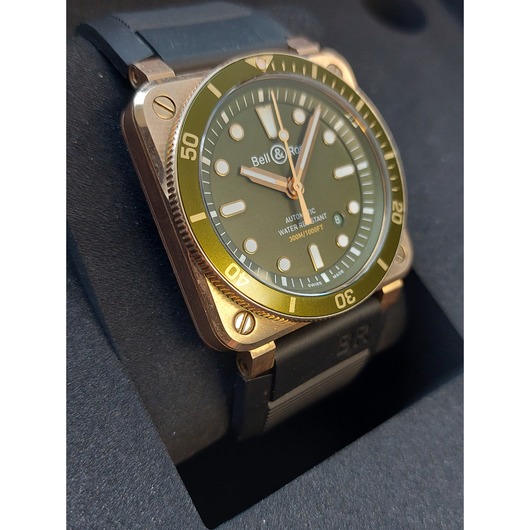 Horloge Bell & Ross Bronze Green Diver Limited edition 163/999 BR03-92-DIV-B 'CV-626-TWDH'