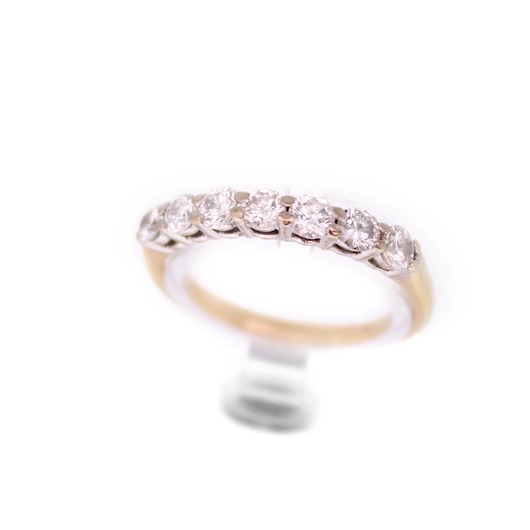 Juweel Ring bicolor wit en geelgoud 18 karaat briljant '66624-1083-TWDH'
