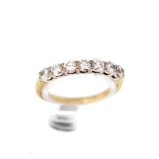 Juweel Ring bicolor wit en geelgoud 18 karaat briljant '66624-1083-TWDH'
