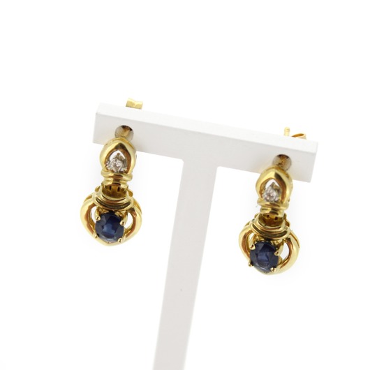 Juweel Oorbellen geelgoud saffier briljant '66771-1098-TWDH' Juweel Oorbellen geelgoud saffier briljant '66771-1098-TWDH'
