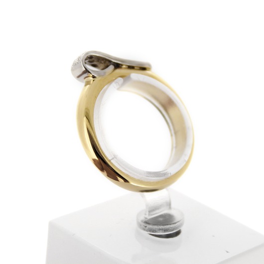 Juweel Ring bicolor goud 18 karaat gezet met briljant '66772-1095-TWDH'