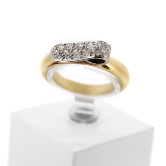 Juweel Ring bicolor goud 18 karaat gezet met briljant '66772-1095-TWDH'