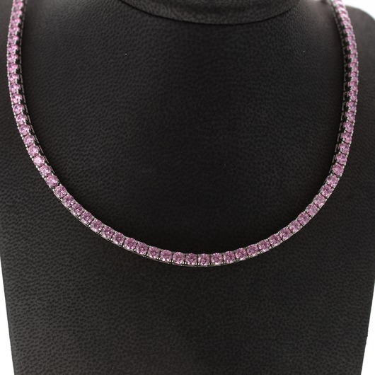 Juweel Collier witgoud 18 karaat Pink Saphire  'CV-1026-TWDH'