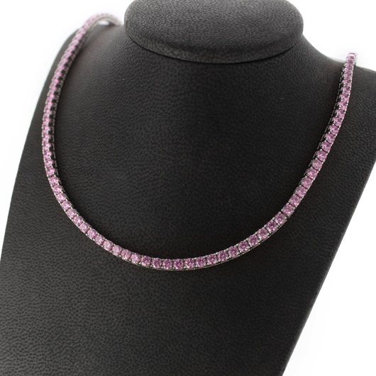 Juweel Collier witgoud 18 karaat Pink Saphire  'CV-1026-TWDH'
