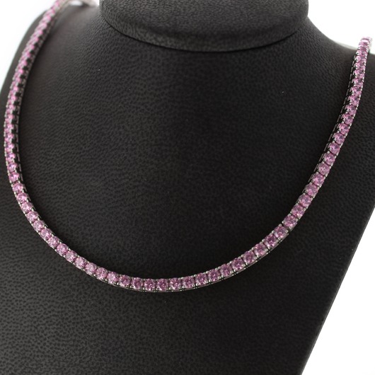 Juweel Collier witgoud 18 karaat Pink Saphire  'CV-1026-TWDH'