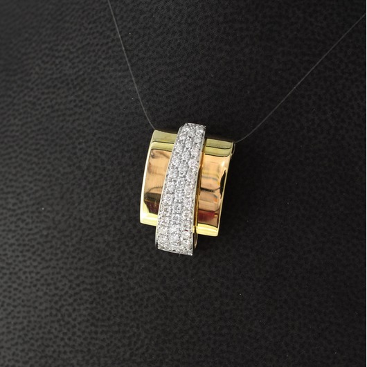 Juweel Hanger bicolor goud 18 karaat briljant 'OTL5003'