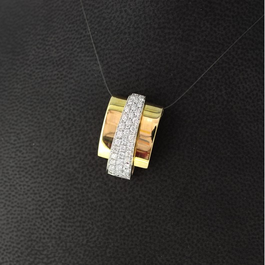 Juweel Hanger bicolor goud 18 karaat briljant 'OTL5003'