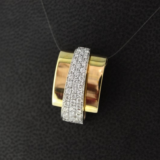 Juweel Hanger bicolor goud 18 karaat briljant 'OTL5003'
