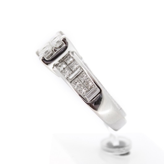 Juweel Ring witgoud 18 karaat gezet met briljanten princess cut '67044-1130-TWDH'