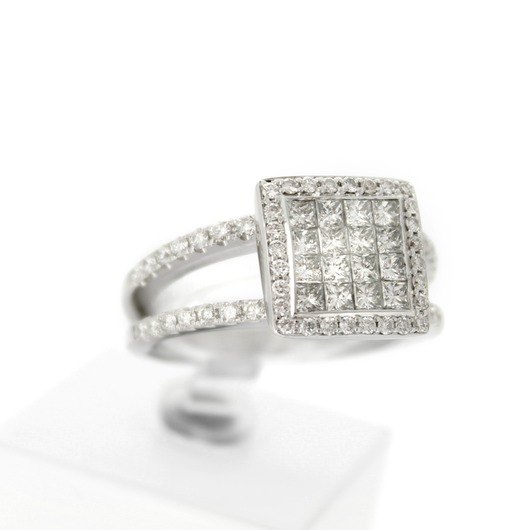 Juweel Ring witgoud 18 karaat gezet met briljanten '67045-1129-TWDH'