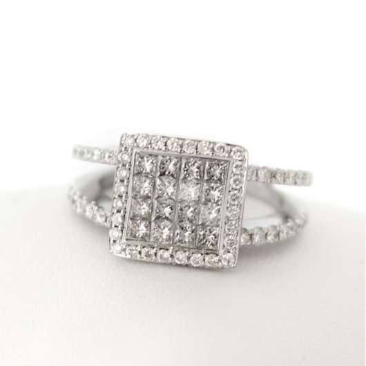 Juweel Ring witgoud 18 karaat gezet met briljanten '67045-1129-TWDH'