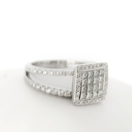 Juweel Ring witgoud 18 karaat gezet met briljanten '67045-1129-TWDH'