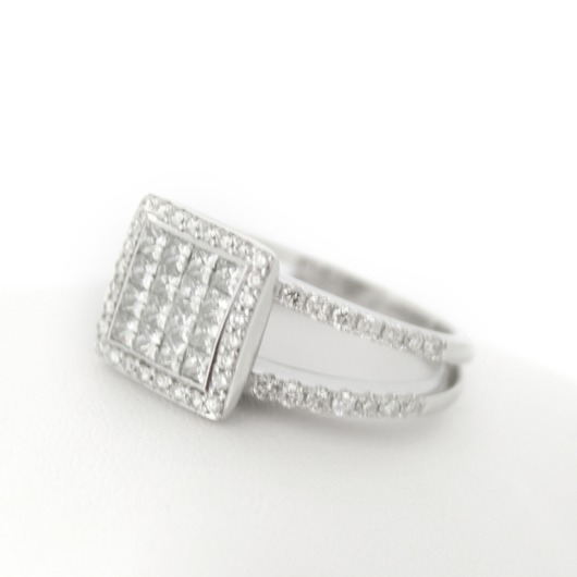Juweel Ring witgoud 18 karaat gezet met briljanten '67045-1129-TWDH'
