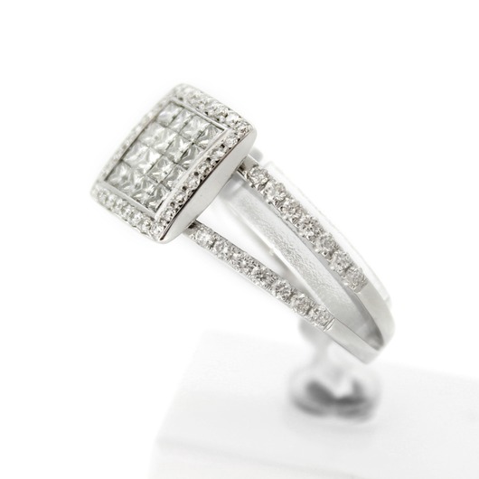 Juweel Ring witgoud 18 karaat gezet met briljanten '67045-1129-TWDH'