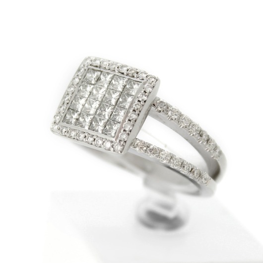 Juweel Ring witgoud 18 karaat gezet met briljanten '67045-1129-TWDH'