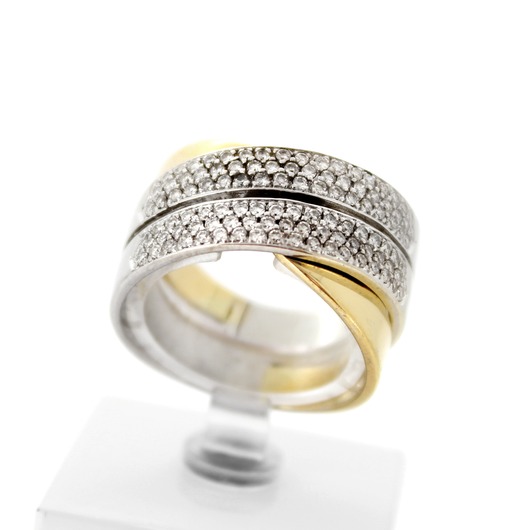 Juweel Ring bicolor goud 18 karaat gezet met briljanten '67047-1127-TWDH'