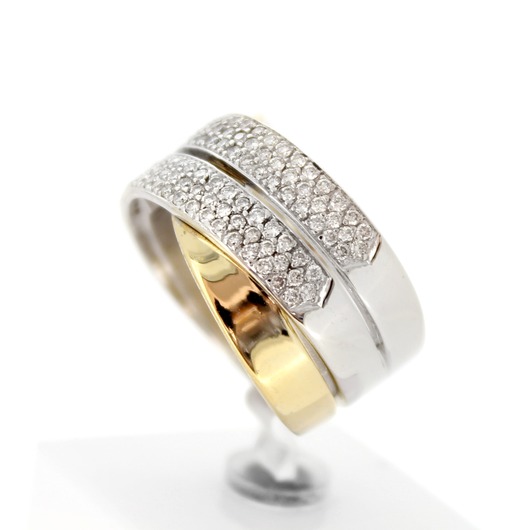 Juweel Ring bicolor goud 18 karaat gezet met briljanten '67047-1127-TWDH'