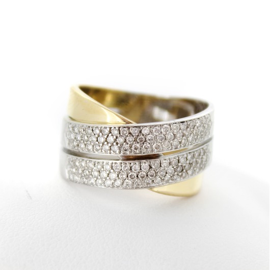 Juweel Ring bicolor goud 18 karaat gezet met briljanten '67047-1127-TWDH'