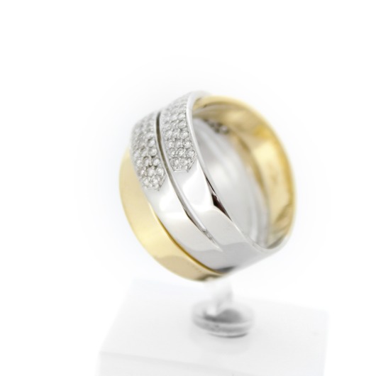 Juweel Ring bicolor goud 18 karaat gezet met briljanten '67047-1127-TWDH'