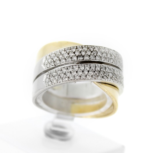 Juweel Ring bicolor goud 18 karaat gezet met briljanten '67047-1127-TWDH'