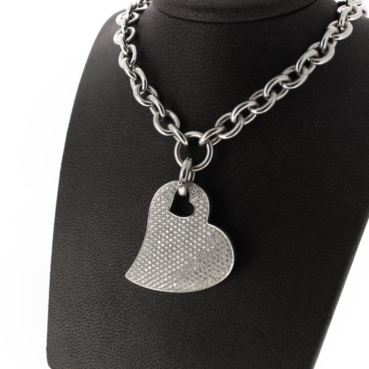 Juweel Hulchi Belluni ketting hanger hart witgoud 18karaat briljant '28733-1149-TWDH' Juweel Hulchi Belluni ketting hanger hart witgoud 18karaat briljant '28733-1149-TWDH'