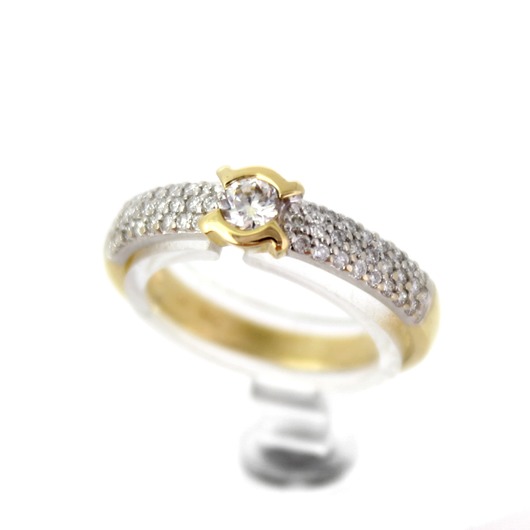 Juweel Ring bicolor goud 18 karaat gezet met briljanten '67246-1139-TWDH'