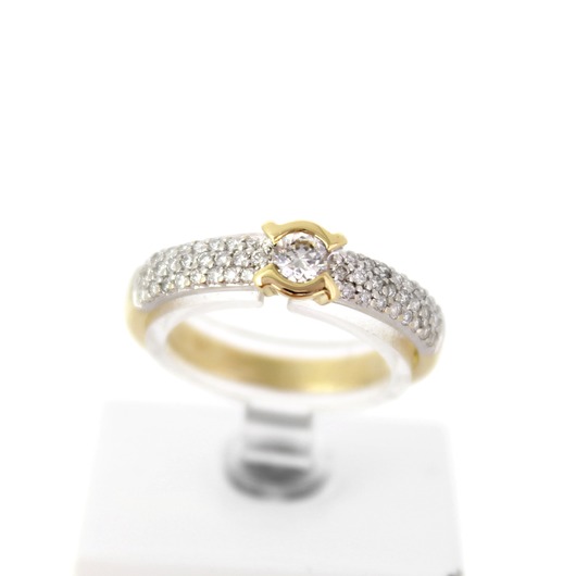 Juweel Ring bicolor goud 18 karaat gezet met briljanten '67246-1139-TWDH'