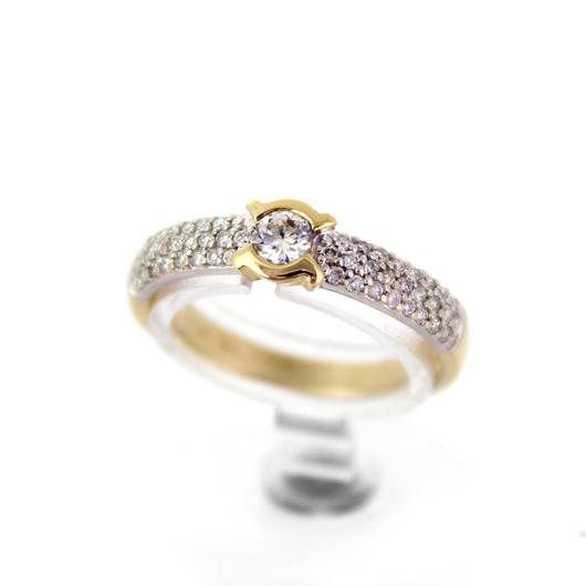 Juweel Ring bicolor goud 18 karaat gezet met briljanten '67246-1139-TWDH'