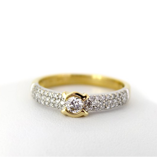 Juweel Ring bicolor goud 18 karaat gezet met briljanten '67246-1139-TWDH'