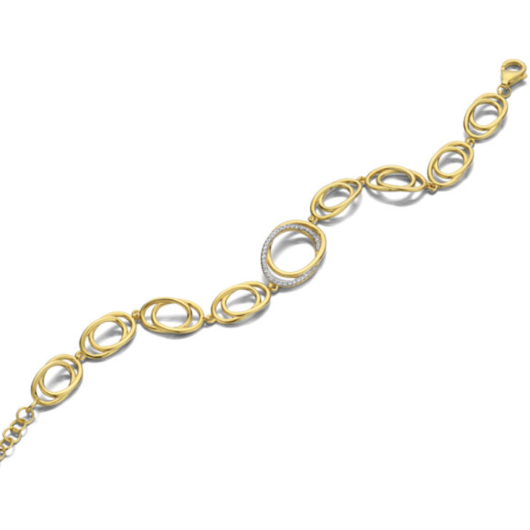 Juweel Silver Rose bracelet goldplated BR2281G