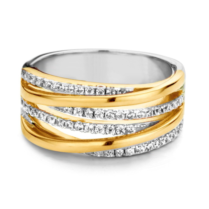 Juweel Silver Rose ring goldplated R6333G