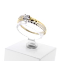 Juweel Ring bicolor 18 karaat gezet met briljant '67723-1167-TWDH' Juweel Ring bicolor 18 karaat gezet met briljant '67723-1167-TWDH'