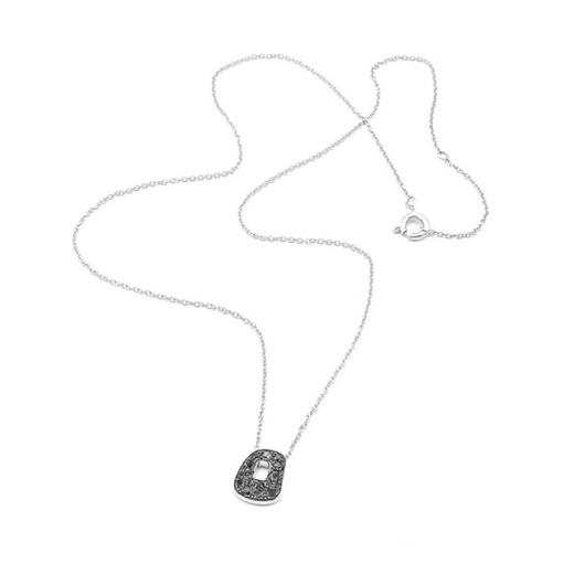 Juweel Mattioli Puzzle minipuzzle necklace in white gold and black diamonds MCT054B102B