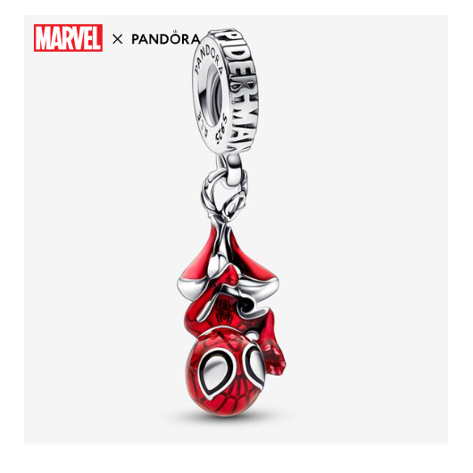 Juweel PANDORA Marvel Hanging Spider-Man dangle 792323C01 Juweel PANDORA Marvel Hanging Spider-Man dangle 792323C01